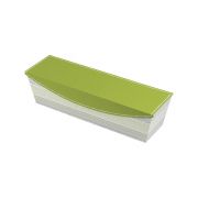 Box Cardboard rectangular decor green / gray / white magnetic closure 42x12x11cm, LA206L