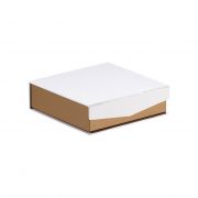 Box Square Cardboard, Chocolates, 3 rows, copper / white / UV Printing , magnetized closure 10,8x10,8x3,3cm, PC200PW