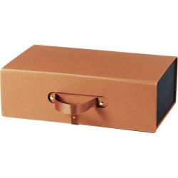 Cutie dreptunghiulară din carton tip „servietă” „HAVANA” cu închidere magnetică, culoare maro, 33,5x20,0x10,5 cm, CP300P-HA