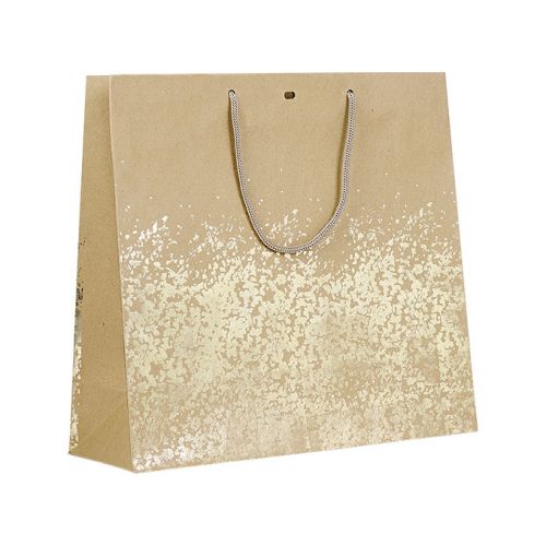 Bag Paper Kraft Hot gliding gold Gold cord handles Eyelet  35x13x33cm, SB125G