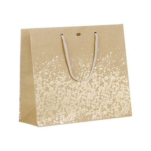 Bag Paper Kraft Hot gliding gold Gold cord handles Eyelet 25x10x22cm  , SB124P