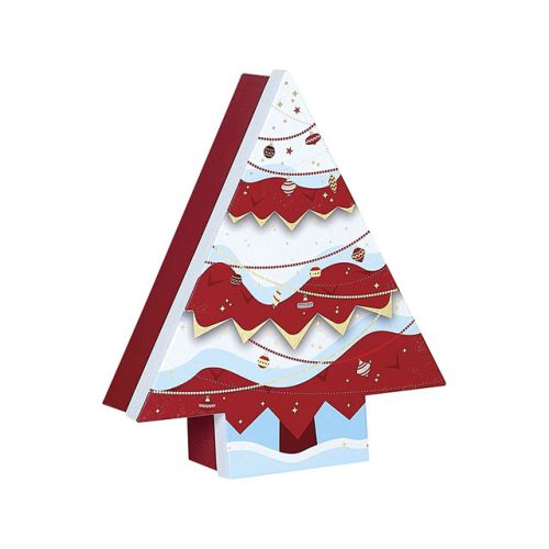 Cutie de carton sub forma unui pom de Crăciun „Bonnes Fêtes” 30,2x25,8x8cm, BF216P