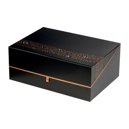 Box Cardboard rectangular "Savoureux" black / copper 35x25x14cm, SV300G