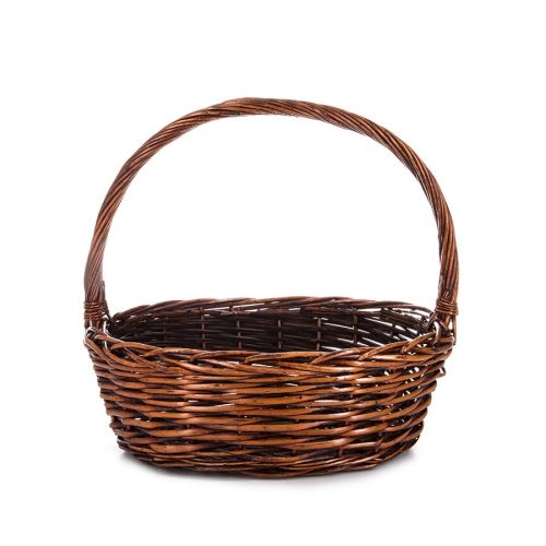 Basket wicker oval, brown, 24x20x10.5 cm, SP609P