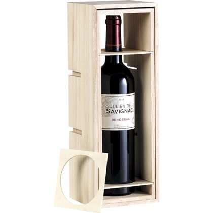 Cutie de vin din lemn, pentru 1 sticla „Burgundy”, 36,2 x 13 x 11,2 cm, GV007-1B