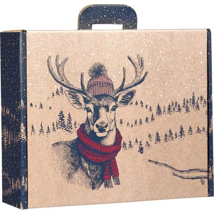 Carton Kraft dreptunghiular „Serveta” DEER ENCONTRĂRI NEȘTEPTATE roșu/albastru/alb, 38,4 x 32,5 x 11,5 cm, CV057G