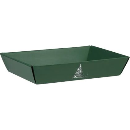 Tavă din carton WINTER ELEGANCE verde/alb, 34,0 x 21,0 x 7,3 cm, CP344M-V