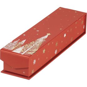 Cutie pătrată, din carton, pentru bomboane de ciocolată, 2 rânduri, cu închidere magnetică și folie de aur 23x7,5x3,3cm, PC180L