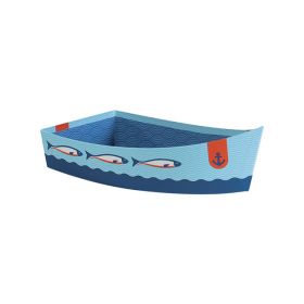 Tray Cardboard Boat shape Fish/Blue  28x13,8x8cm, MO133P