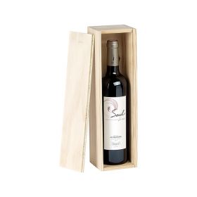 Cutie de vin din lemn, pentru 1 sticla "Bordeaux", cu capac glisant 32,3x7,9x7,9cm, GVBX-1BN