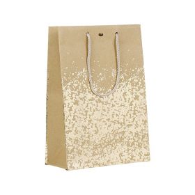 Bag Paper Kraft Hot gliding gold Gold cord handles Eyelet  20x10x29cm, SB123S
