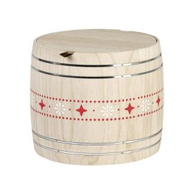 Vas cilindric din lemn, barrel-shaped  D22,5x20cm, B081G