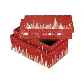 Cutie dreptunghiulară, din carton "Happy Holidays" 31,5x18x10cm, BF389P