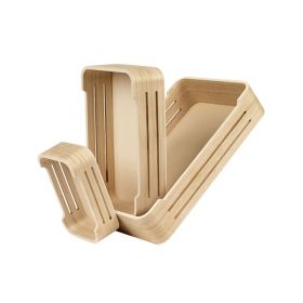 Rectangular wood tray with round corners 17x11x5cm, B117S