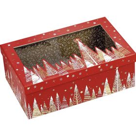 Cutie dreptunghiulară, din carton "Happy Holidays"  33x21x12cm, BF380M