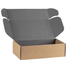Cutie dreptunghiulară din carton, kraft si gri, 33x18.5x9.5cm, CV507PG