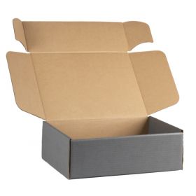 Cutie dreptunghiulară din carton gri, 34.2x25 x11.5cm, CV507MG