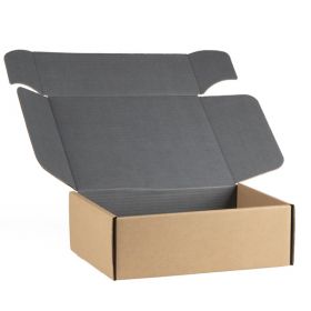 Box cardboard kraft rectangular grey, 34.2x25 x11.5cm, CV507MG
