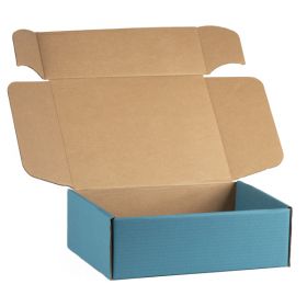 Cutie de carton dreptunghiulara, kraft si albastra, 34,2x25x11,5cm, CV506MB