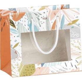 Sacosa cadou, din hârtie, colorată, cu „PVC window", 20x10x17 см, SB260XS