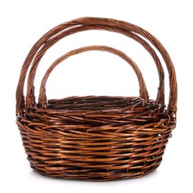 Basket wicker oval, brown, 30x26x12.5 cm, SP609M