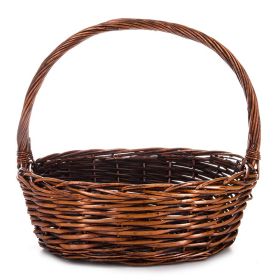 Basket wicker oval, brown, 35.5x29.5x13 cm, SP609G