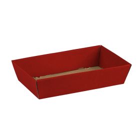 Tray cardboard kraft-rectangular, red