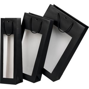 Geam de hârtie neagră/PVC pentru 1 sticlă, 11x9x39 cm, SB510-1B