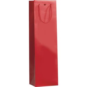 Bag paper 1 bottle red cord handles eyelet, 11x9x39 cm, SB593-1B