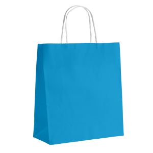 Kraft paper bag, smooth, sky blue, 25x10x32cm, SWK033-BC