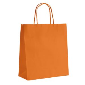 Kraft paper bag, smooth, orange, 35x14x40 cm, SWK041-OR