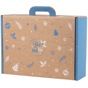 Cardboard rectangular box "WINTER FESTIVITIES" type "briefcase", 33 x 18.5 x 9.5 cm, CV050P