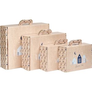 Carton Kraft dreptunghiular „Serveta” OSLO albastru/alb, 34,2 x 25,0 x 11,5 cm, CV054M