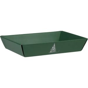 Tavă din carton WINTER ELEGANCE verde/alb, 34,0 x 21,0 x 7,3 cm, CP344M-V