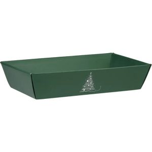 Tavă din carton WINTER ELEGANCE verde/alb, 37,0 x 28,0 x 7,3 cm, CP345G-V