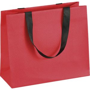 Pungă de hârtie RED CARPET textură roșie, 25,5 x 10,0 x 21,5 cm, SB741S